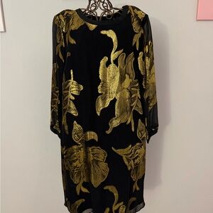 Wilfred Black and Gold Long Sleeve Dress